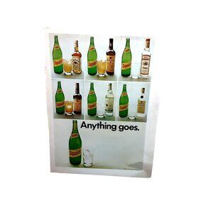 1974 Squirt Anything Goes Bottle Whiskey Bourbon Gin Original Print ad 70s